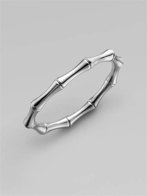 gucci bamboo bracelet white gold|Gucci bamboo cuff bracelet.